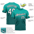 Custom Aqua Teal-Black Fade Fashion Performance T-Shirt