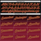 Custom Black Crimson-Old Gold Fade Fashion Performance T-Shirt
