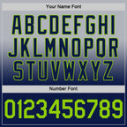 Custom Gray Neon Green-Navy Fade Fashion Performance T-Shirt