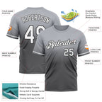 Custom Gray Steel Gray-Black Fade Fashion Performance T-Shirt