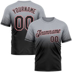 Custom Gray Black-Medium Pink Fade Fashion Performance T-Shirt
