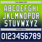 Custom Neon Green White-Navy Fade Fashion Performance T-Shirt