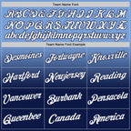 Custom Powder Blue White-Navy Fade Fashion Performance T-Shirt