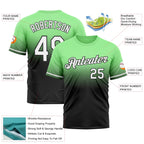 Custom Pea Green White-Black Fade Fashion Performance T-Shirt