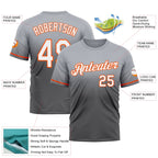 Custom Gray Steel Gray-Orange Fade Fashion Performance T-Shirt