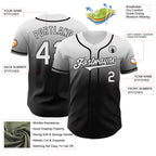 Custom White Black Authentic Fade Fashion Baseball Jersey