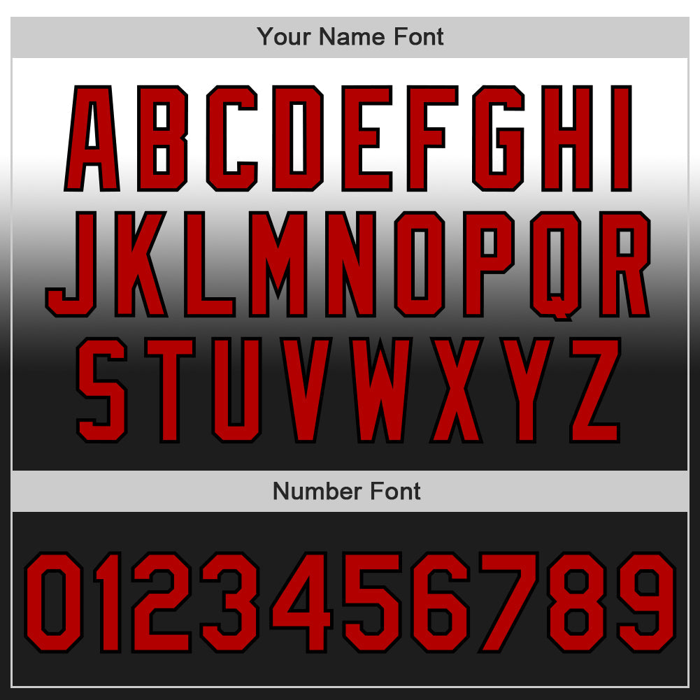 Custom White Red-Black Authentic Fade Fashion Baseball Jersey