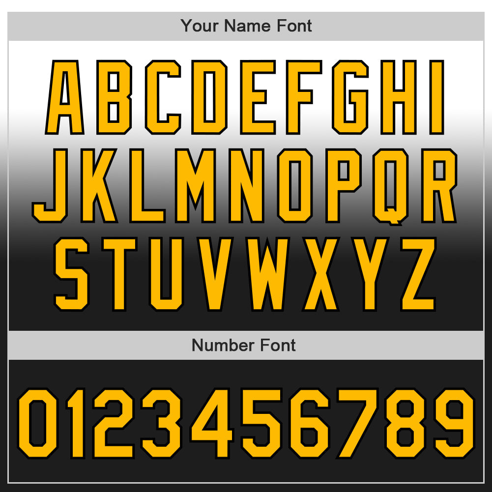 Custom White Gold-Black Authentic Fade Fashion Baseball Jersey