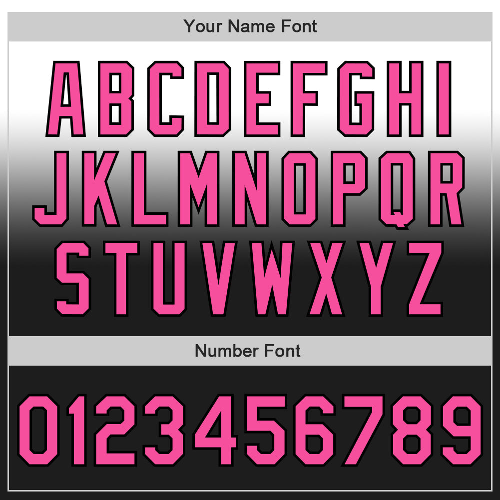 Custom White Pink-Black Authentic Fade Fashion Baseball Jersey