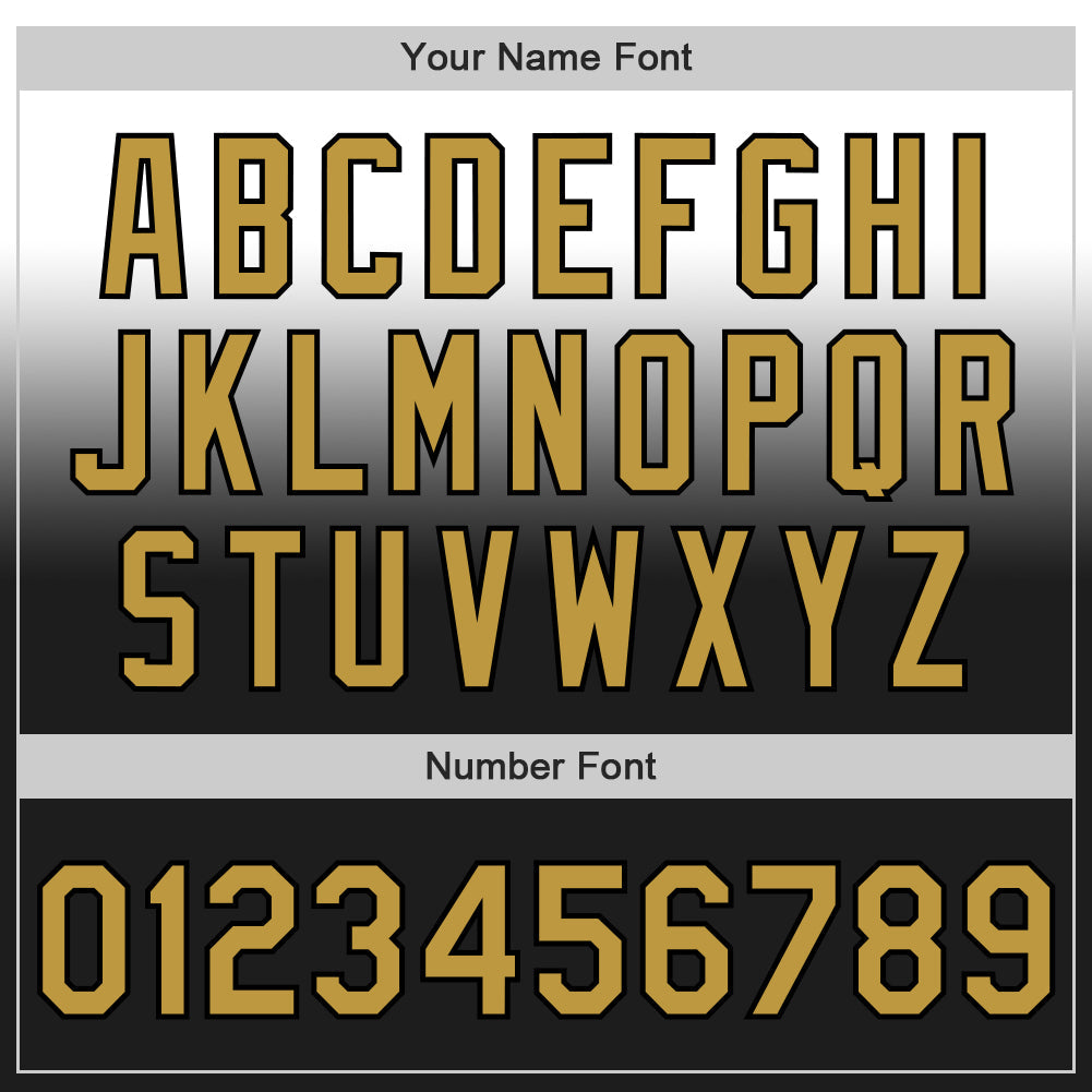 Custom White Old Gold-Black Authentic Fade Fashion Baseball Jersey