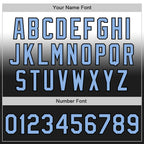 Custom White Light Blue-Black Authentic Fade Fashion Baseball Jersey