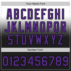 Custom White Purple-Black Authentic Fade Fashion Baseball Jersey