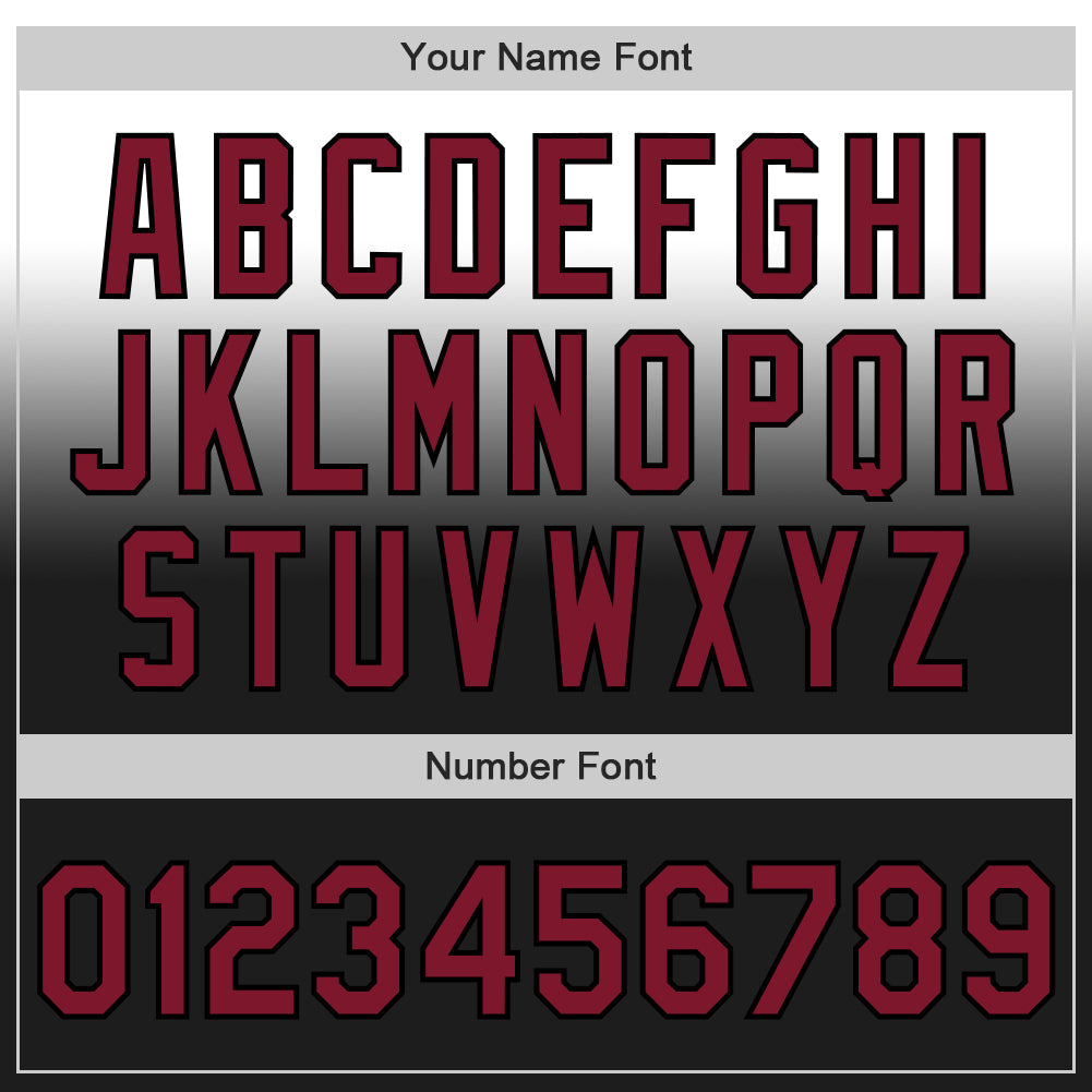 Custom White Crimson-Black Authentic Fade Fashion Baseball Jersey