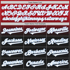 Custom Red Black-Light Blue Authentic Fade Fashion Baseball Jersey