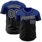 Custom Royal Black-White Authentic Fade Fashion Baseball Jersey