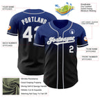 Custom Royal Black-Gray Authentic Fade Fashion Baseball Jersey