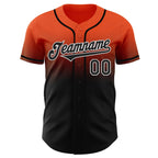Custom Orange Black-White Authentic Fade Fashion Baseball Jersey
