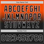Custom Orange Black-White Authentic Fade Fashion Baseball Jersey