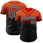 Custom Orange Black-White Authentic Fade Fashion Baseball Jersey