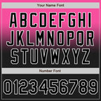 Custom Pink Black-White Authentic Fade Fashion Baseball Jersey