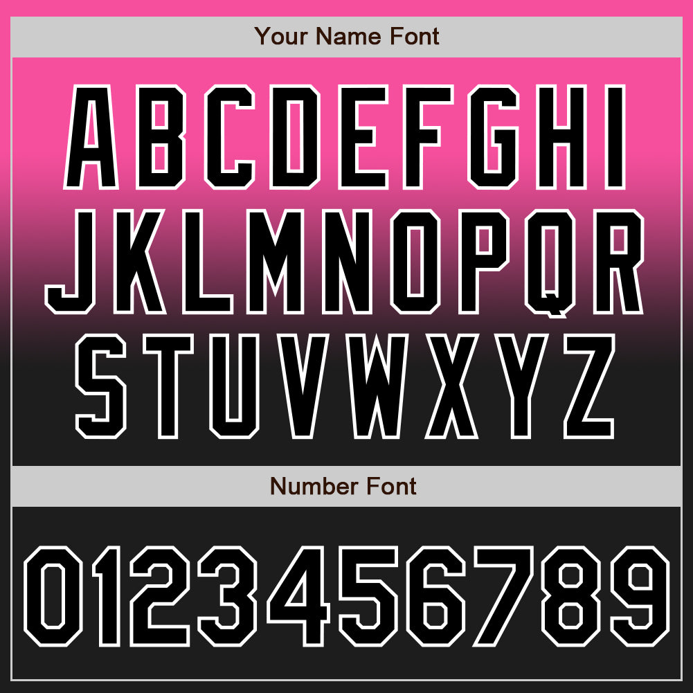 Custom Pink Black-White Authentic Fade Fashion Baseball Jersey