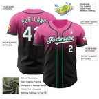 Custom Pink Black-Kelly Green Authentic Fade Fashion Baseball Jersey