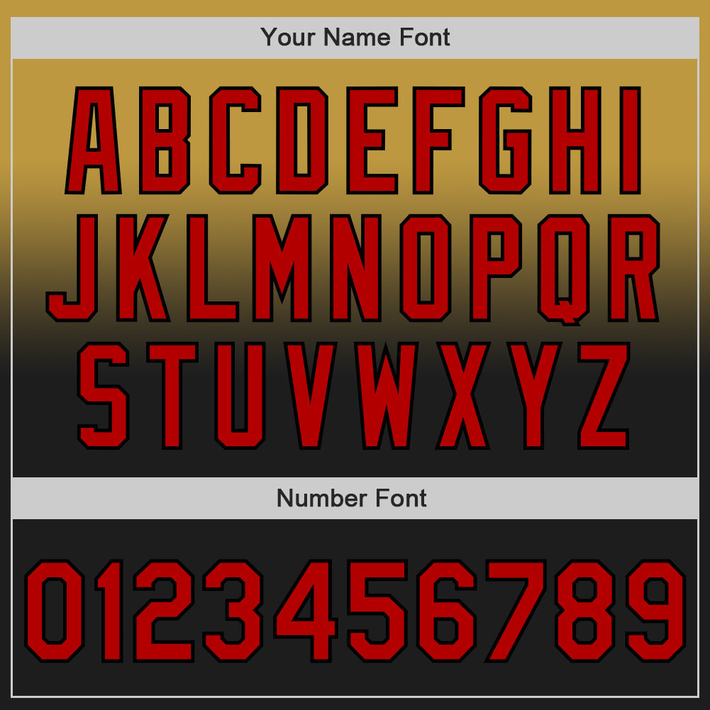 Custom Old Gold Red-Black Authentic Fade Fashion Baseball Jersey