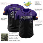 Custom Purple Black-White Authentic Fade Fashion Baseball Jersey