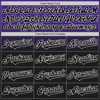 Custom Purple Black-White Authentic Fade Fashion Baseball Jersey