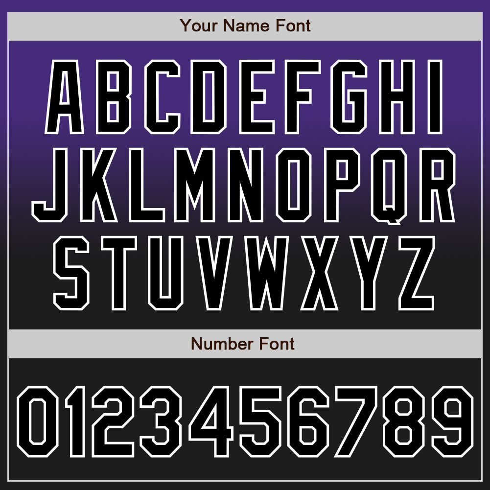 Custom Purple Black-White Authentic Fade Fashion Baseball Jersey
