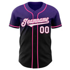 Custom Purple Black-Pink Authentic Fade Fashion Baseball Jersey