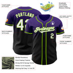 Custom Purple Black-Neon Green Authentic Fade Fashion Baseball Jersey