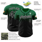 Custom Kelly Green Black-White Authentic Fade Fashion Baseball Jersey