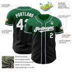 Custom Kelly Green Black-Gray Authentic Fade Fashion Baseball Jersey