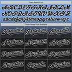 Custom Light Blue Black-White Authentic Fade Fashion Baseball Jersey