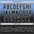 Custom Light Blue Black-White Authentic Fade Fashion Baseball Jersey