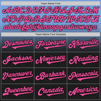 Custom Light Blue Pink-Black Authentic Fade Fashion Baseball Jersey