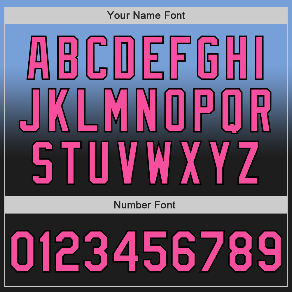 Custom Light Blue Pink-Black Authentic Fade Fashion Baseball Jersey