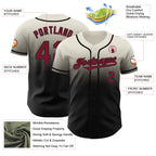 Custom Cream Crimson-Black Authentic Fade Fashion Baseball Jersey