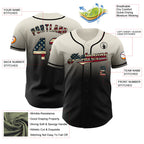 Custom Cream Vintage USA Flag-Black Authentic Fade Fashion Baseball Jersey
