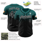 Custom Teal Black-White Authentic Fade Fashion Baseball Jersey