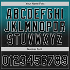 Custom Teal Black-White Authentic Fade Fashion Baseball Jersey