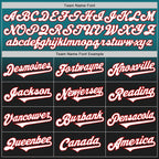 Custom Teal Black-Red Authentic Fade Fashion Baseball Jersey