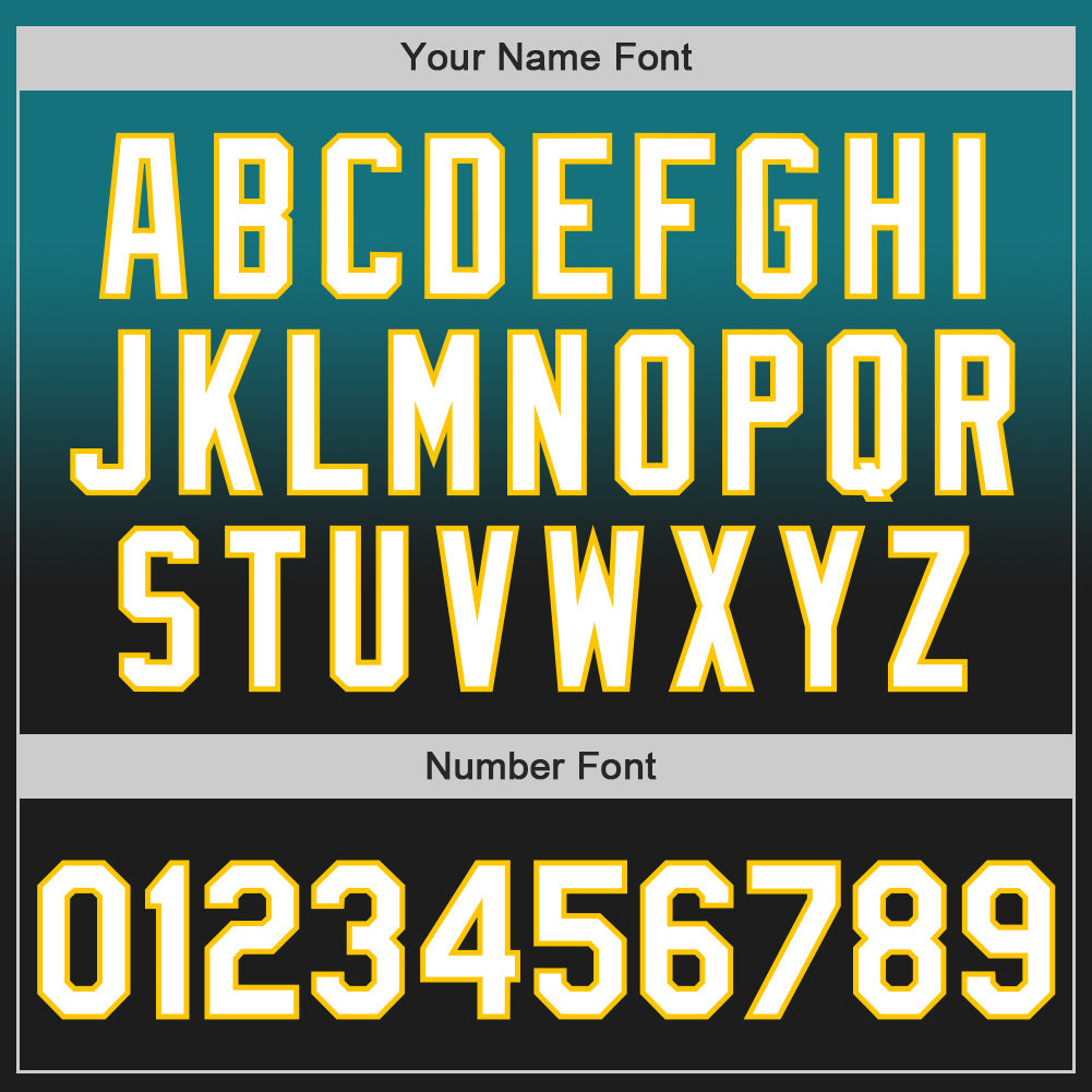 Custom Teal Black-Yellow Authentic Fade Fashion Baseball Jersey