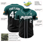 Custom Teal Black-Gray Authentic Fade Fashion Baseball Jersey