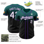 Custom Teal Black-Purple Authentic Fade Fashion Baseball Jersey