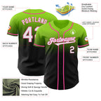 Custom Neon Green Black-Pink Authentic Fade Fashion Baseball Jersey