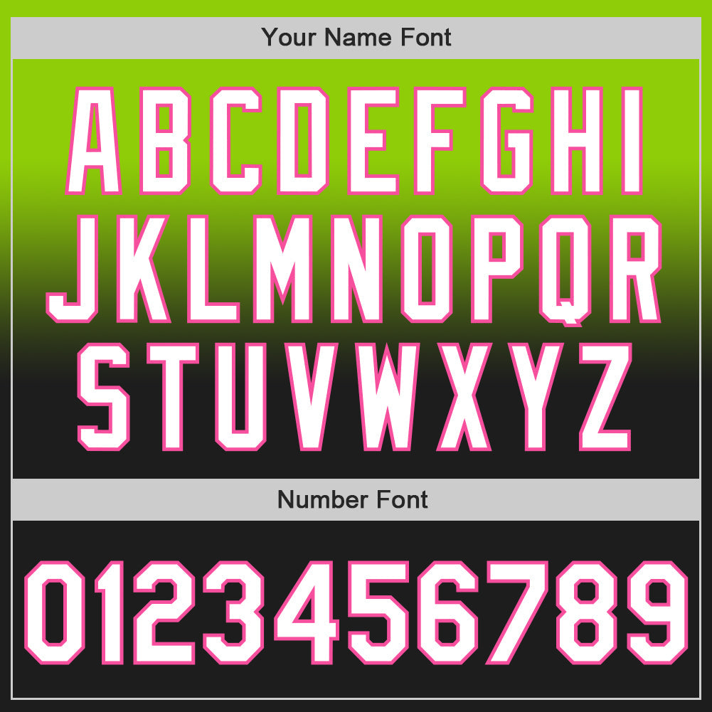 Custom Neon Green Black-Pink Authentic Fade Fashion Baseball Jersey
