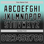 Custom Ice Blue Black-White Authentic Fade Fashion Baseball Jersey