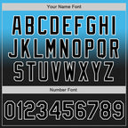 Custom Sky Blue Black-White Authentic Fade Fashion Baseball Jersey